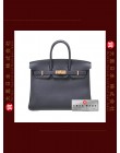 HERMES BIRKIN 25 (Pre-owned) Bleu Nuit, Togo leather, Rose Gold hardware