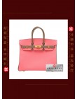 HERMES BIRKIN 25 (Pre-owned) Rose azalee / Etoupe, Epsom leather, Matt Gold hardware