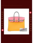 HERMES BIRKIN 25 THREE COLOUR (Pre-Owned) Rose azalea / Jaune Ambre / Gris Mouette, Epsom leather, Matt Gold hardware