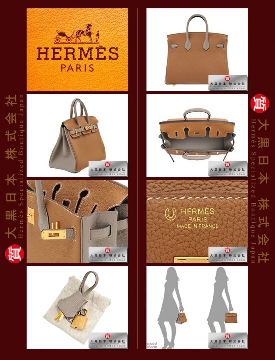 HERMES BIRKIN 25 TWO COLOUR (Pre-owned) - Gold / Gris asphalte, Togo leather, Ghw