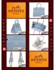 H E R M E S BIRKIN 30 (Pre-owned) Bleu lin / Linen blue, Togo leather, Phw