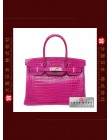 HERMES BIRKIN 30 (Pre-owned) Rose Scheherazade, Porosus crocodile skin, Phw