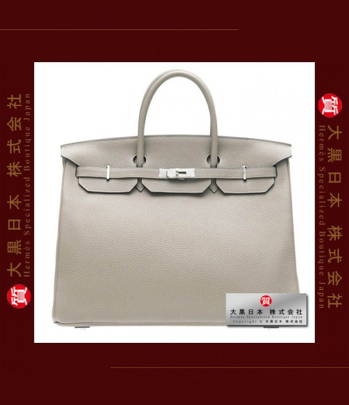 HERMES BIRKIN 40 (Pre-owned) - Gris tourterelle, Togo leather, Phw