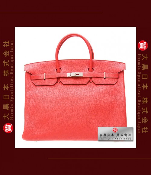 HERMES BIRKIN 40 (Pre-owned) - Bougainvillier, Clemence leather, Phw