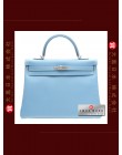 HERMES CANDY KELLY 35 (Pre-owned) retourne, Celeste / Celeste blue, Epsom leather, Phw