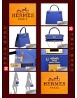 HERMES KELLY 25 TWO COLOUR (Pre-Owned) Sellier, Blue electric / Blue saphir, Epsom leather, Ghw