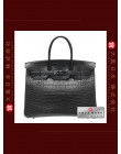 HERMES SO-BLACK BIRKIN 35 (Pre-owned) Matt alligator crocodile skin, Black hardware